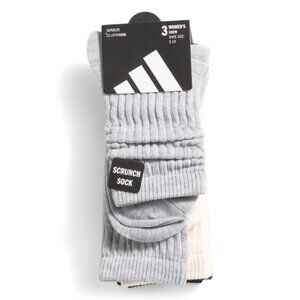 ADIDAS White/black/grey 3pk Women's Athletic Scrunch Crew Socks